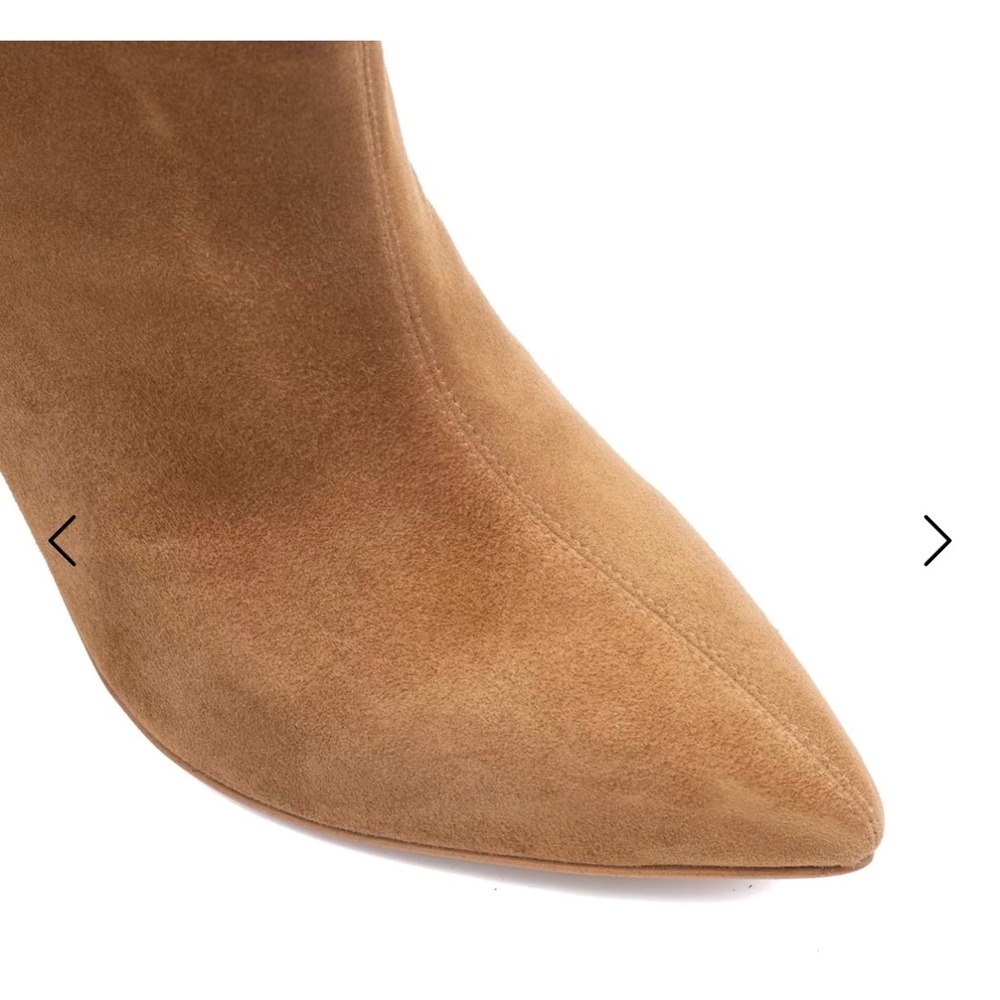 NWT 100% Genuine Suede Pointed Toe Stiletto Heel Slouch Boots Women 7 $158 - Picture 3 of 8